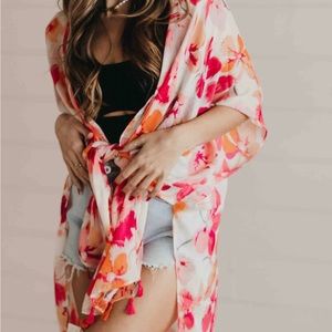 Kimono style floral bathing suit cover up Www.maisonmonogramming.com